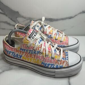 Converse All Star Women's My Story Graphic Low Top Platform Sneakers Shoes Sz 9